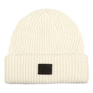 NWT ALL SAINTS‎ WOOL Blend Travelling Rib Beanie Cuff Patch Farren Hat Chalk